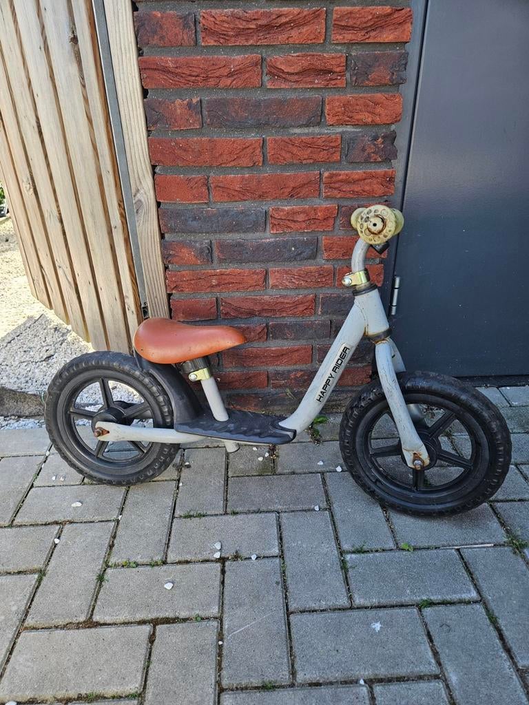 Happy Rider loopfiets - Grijs met bruin zadel, Ophalen, Gebruikt