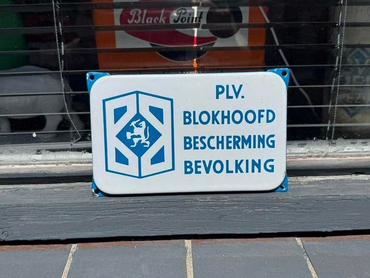 Blokhoofd emaille reclame bordje, Ophalen of Verzenden