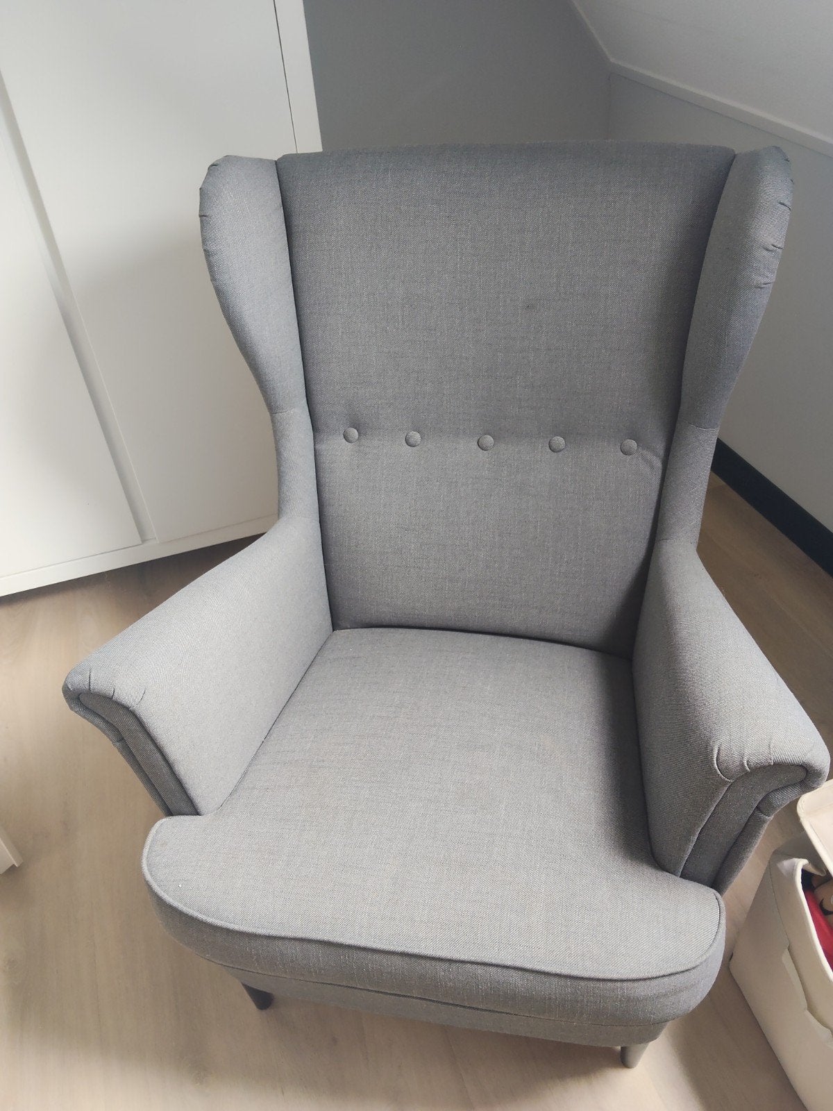 IKEA Fauteuil strandmom Grijs - Comfortabele Leunstoel, Huis en Inrichting, Ophalen, Modern, Comfortabel, Gebruikt, 75 tot 100 cm