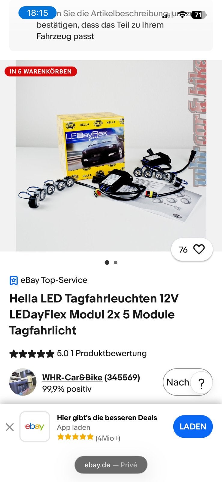 Dagrij verlichting Hella LED, Ophalen, Nieuw