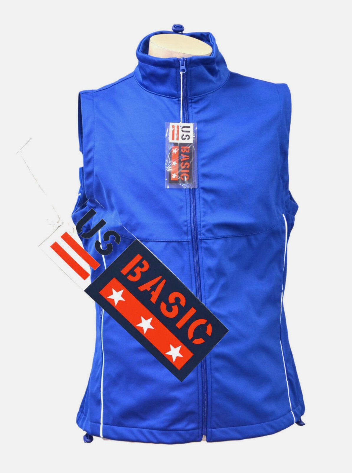 US-Basic Heren Soft Shell BodyWarmer + Reflecterende strepen, P, Blauw, P, P