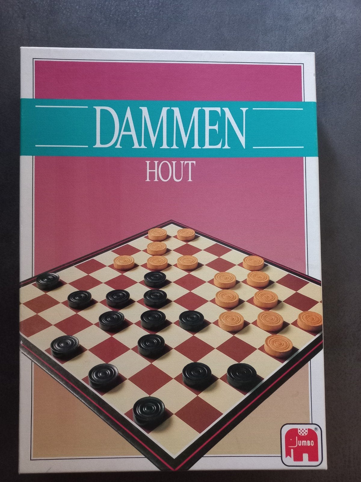 Jumbo Dammen Hout - Klassiek Bordspel, Een of twee spelers, Ophalen of Verzenden, Gebruikt, Jumbo