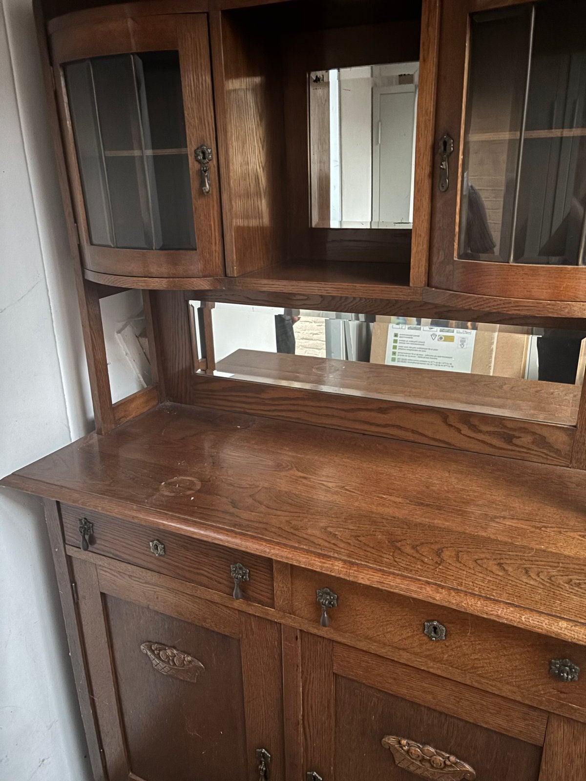 Prachtige Antieke Art Deco Buffetkast Eiken Jaren '60, Antiek en Kunst, Antiek | Meubels | Kasten, Ophalen