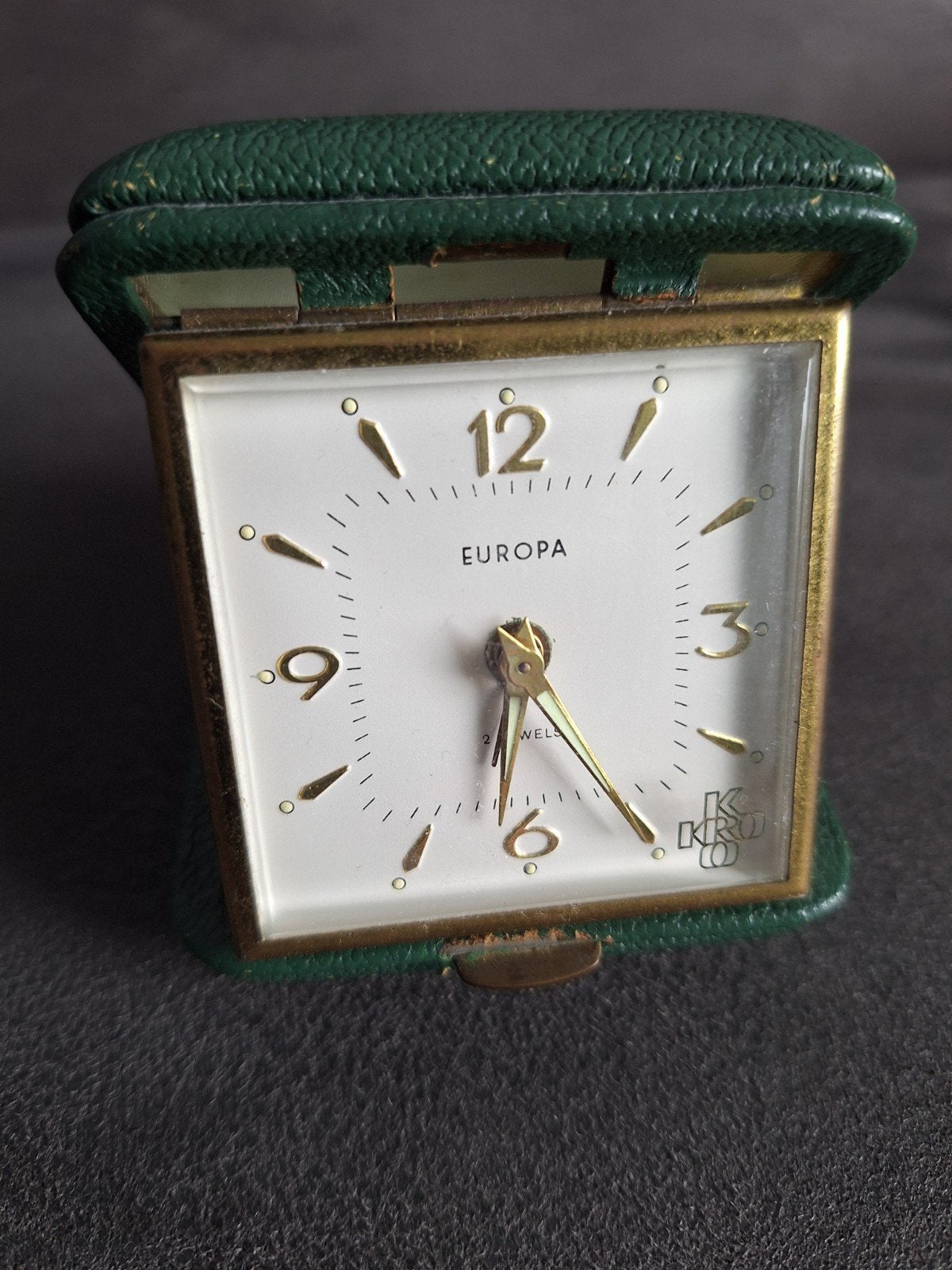 Vintage reiswekker  Leren Etui, Ophalen of Verzenden