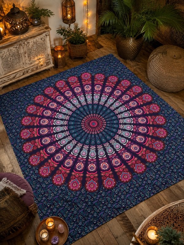 Mandaladoek wandkleed XXL stranddoek bedsprei Ibiza Boho, 3811JM, Info@rodebeagle.nl, Rode Beagle, Nieuw