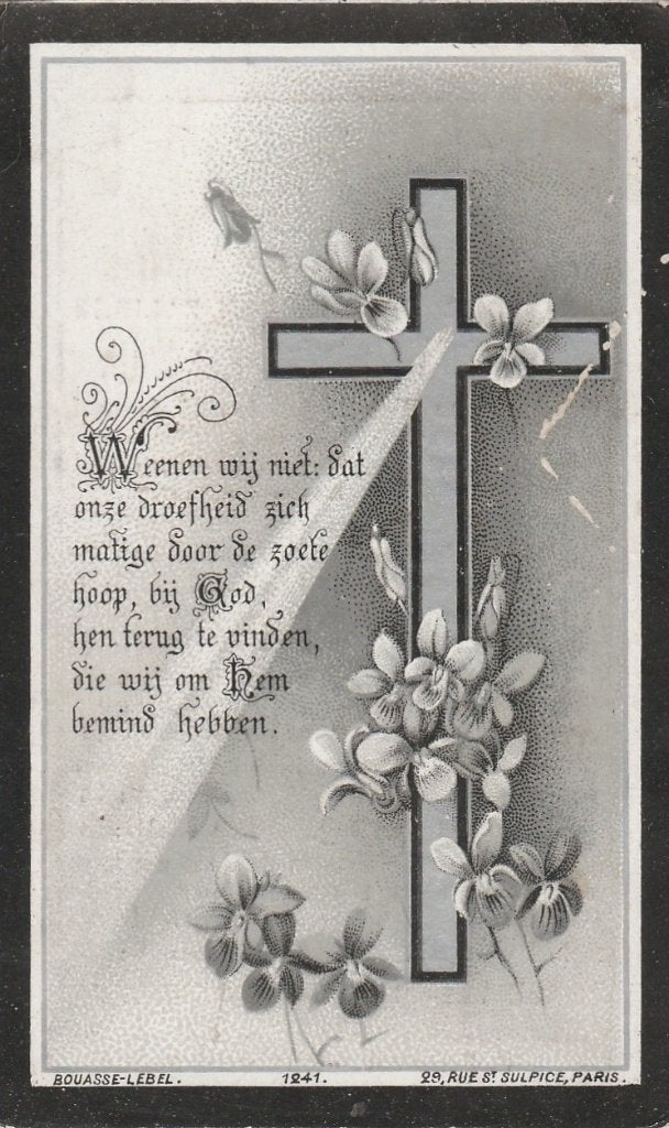cornelia wilhelmina van zeijl-wateringen-1905, Ophalen of Verzenden, Bidprentje