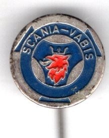 SCANIA VABIS blauw op zilverkl vrachtwagen speldje ( E_047a), Verzamelen, Verzenden, Nieuw, Transport, Speldje of Pin