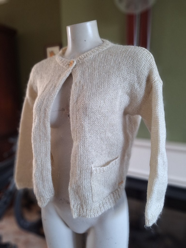 Xandres warm vestje wol mohair S 36 zilverdraad cardigan, Overige kleuren, Verzenden, Maat 42/44 (L), Zo goed als nieuw