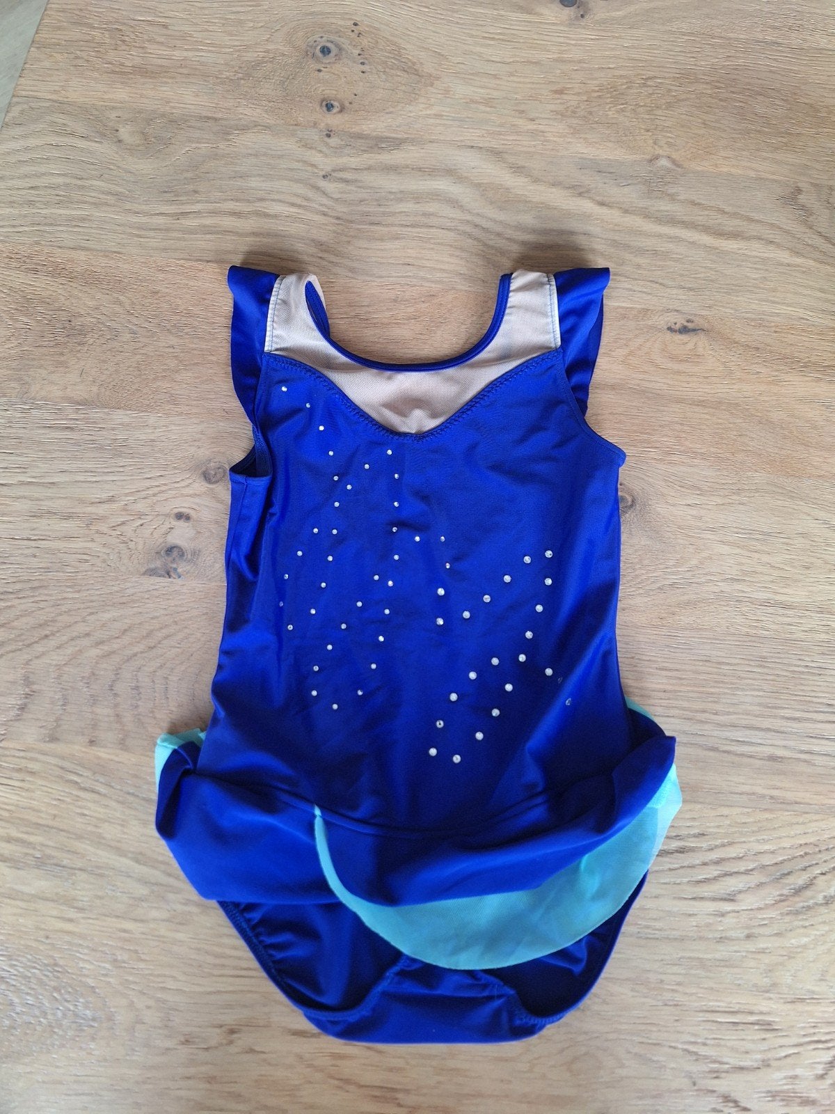 Blauw turnpakje met glitters voor meisjes 8-10 jaar, Ophalen of Verzenden, Gedragen, Maat 34 (XS) of kleiner, Blauw