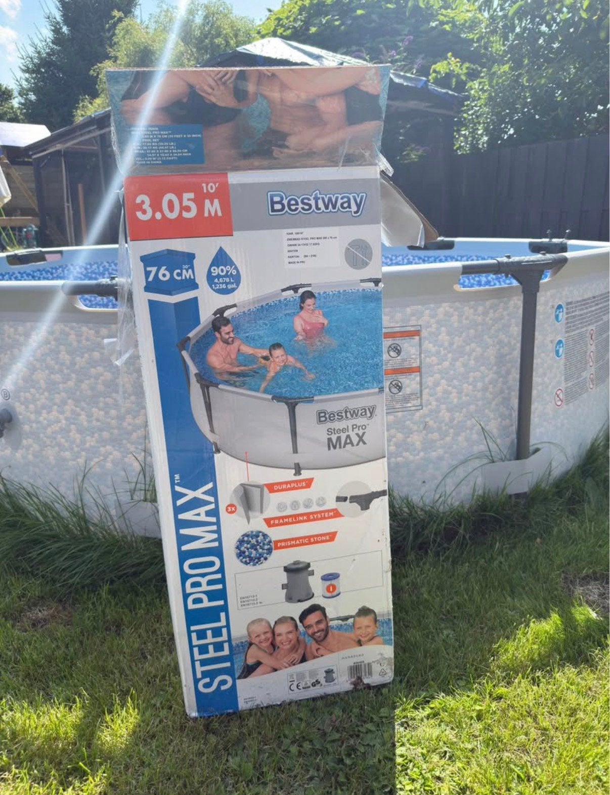 Zwembad + veel accessoires, Ophalen, Gebruikt, Rond, Opzetzwembad