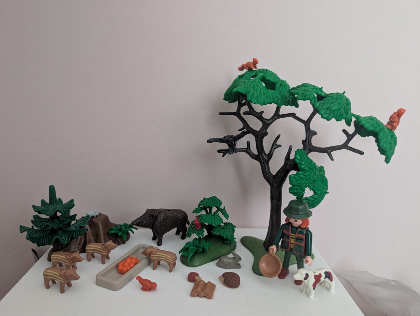 Playmobil bosdieren, zwijn met biggen en boswachter, Kinderen en Baby's, Complete set, Overige typen, Ophalen of Verzenden, Zo goed als nieuw