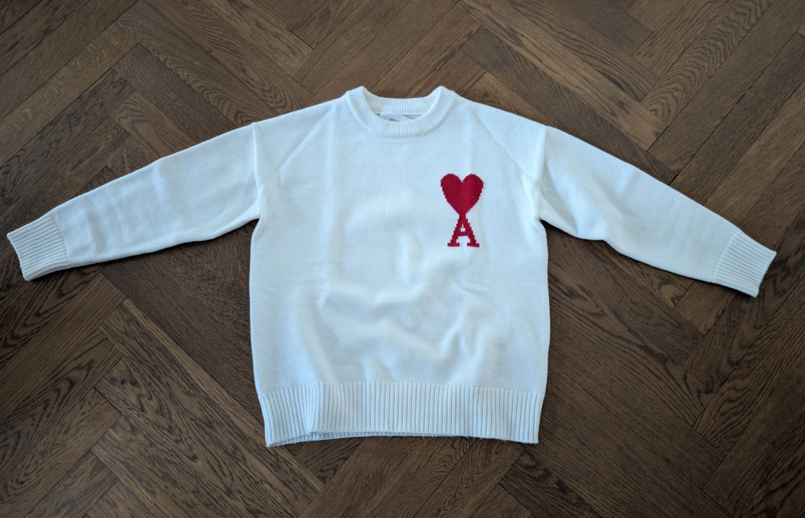 Ami Paris trui met hartlogo - Maat S, Kleding | Heren, Wit, Ophalen of Verzenden, Zo goed als nieuw, Ami Alexandre Mattiussi