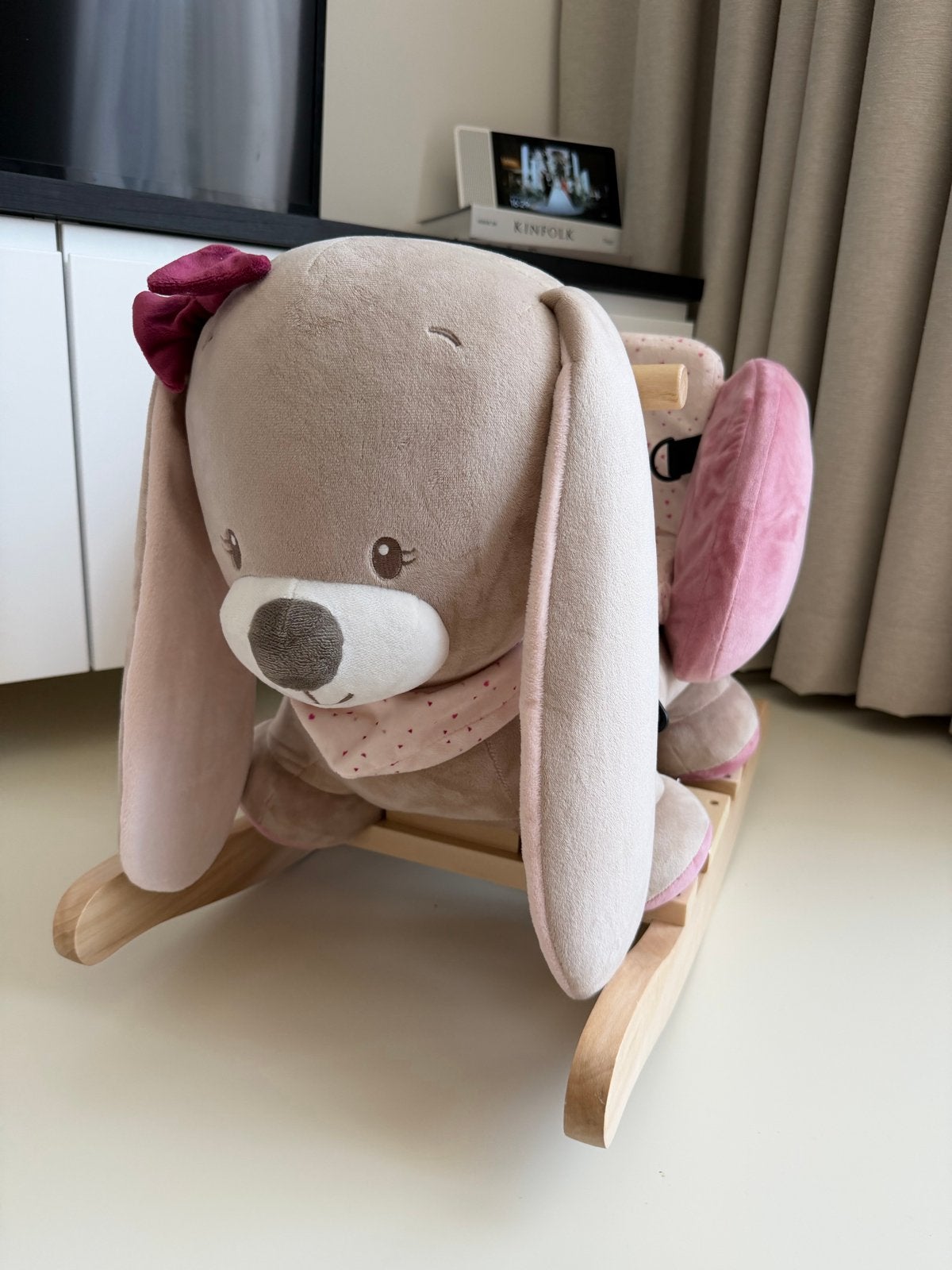Nattou Schommeldier Nina het konijn beige/roze, Ophalen, Zo goed als nieuw, Overige typen