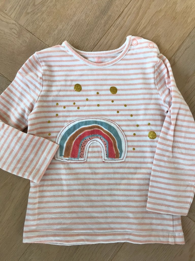 nog net leuk shirt Hema maat 92 met regenboog, Meisje, Ophalen of Verzenden, Zo goed als nieuw, Shirt of Longsleeve