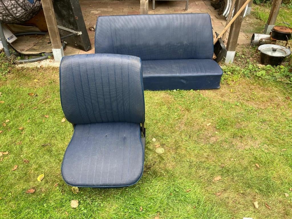 Bijrijders stoel en bank blauw vw kever, Auto-onderdelen, Ophalen, Gebruikt, Volkswagen