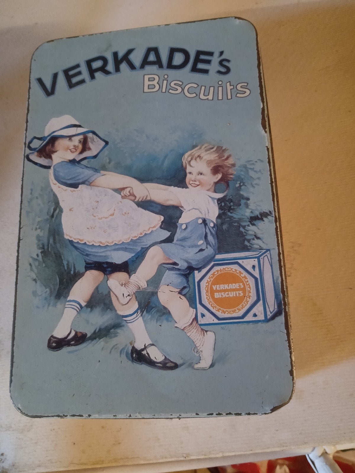 Vintage blikken trommels en bussen - diverse designs, Ophalen of Verzenden, Gebruikt, Koek(jes), Verkade