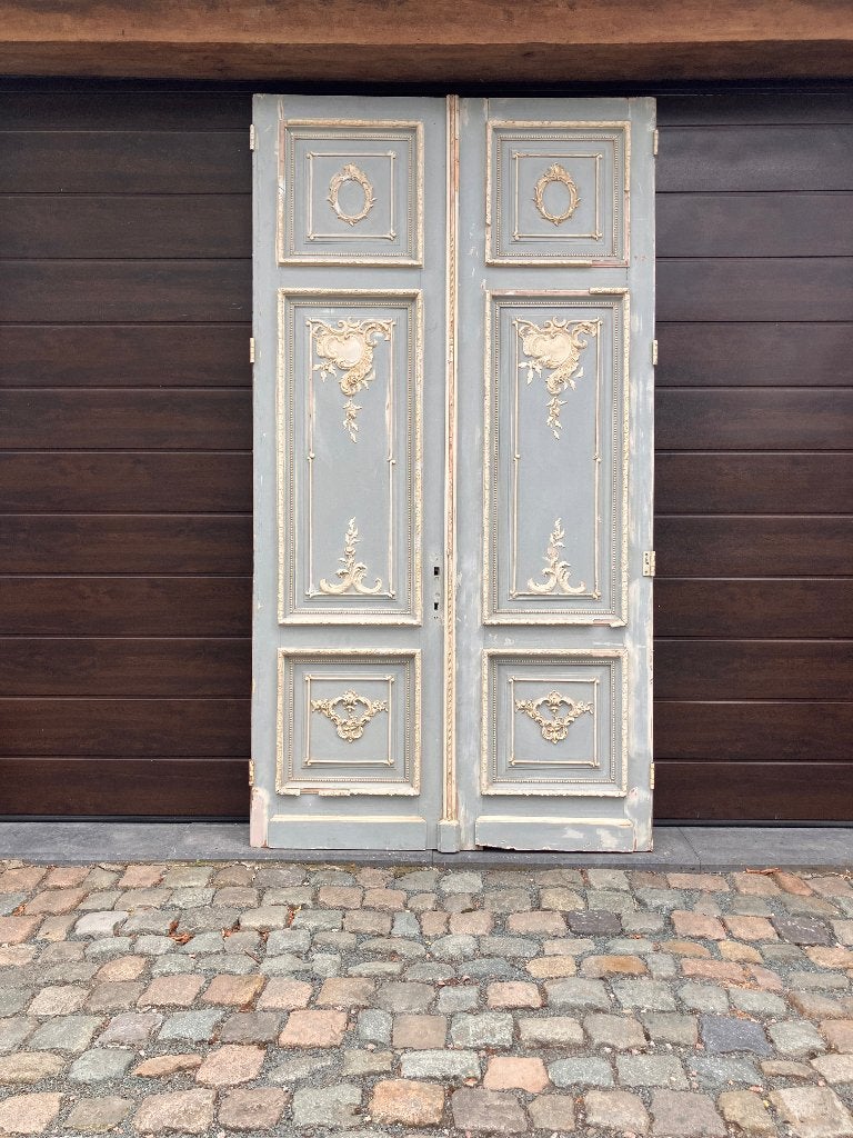 Hoge antieke Franse Kasteeldeuren, Ophalen, Gebruikt, Binnendeur, Glas