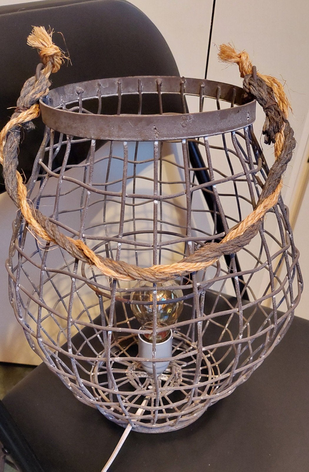 2 ijzeren lampen - industrieel design, Ophalen of Verzenden