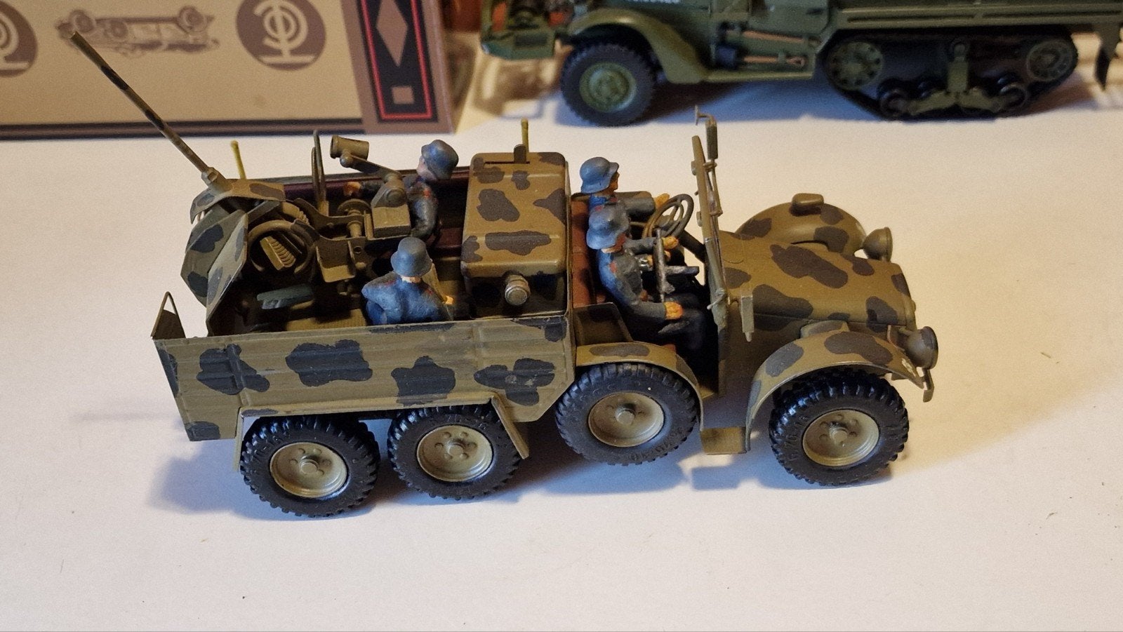 6x4 Truck Krupp blik , met figuren elastolin Lineol, Ophalen of Verzenden