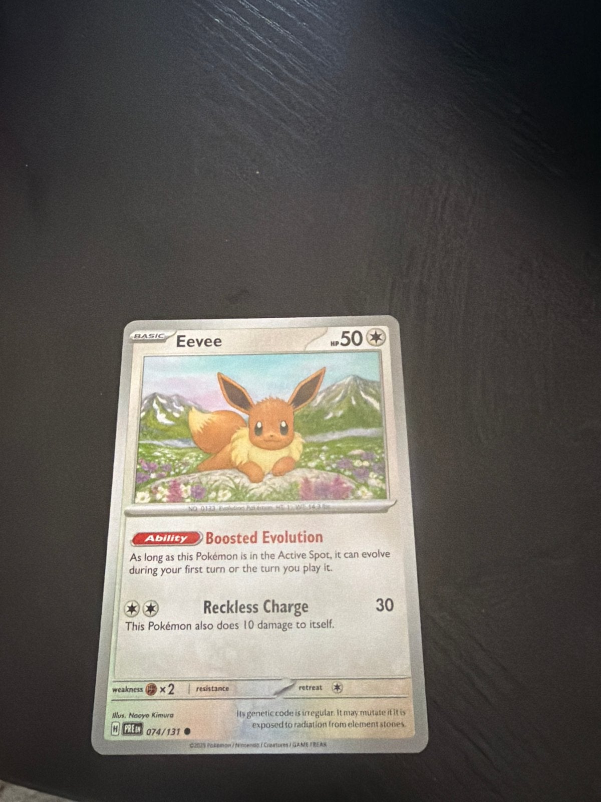 Pokémon Eevee kaart 074/131 - Basic 50 HP, Ophalen, Zo goed als nieuw, Losse kaart