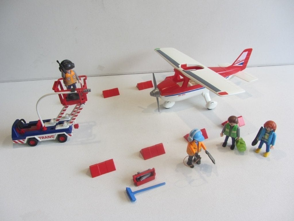 Playmobil Sportvliegtuig met tankwagen – 9369, Ophalen, Gebruikt, Losse onderdelen