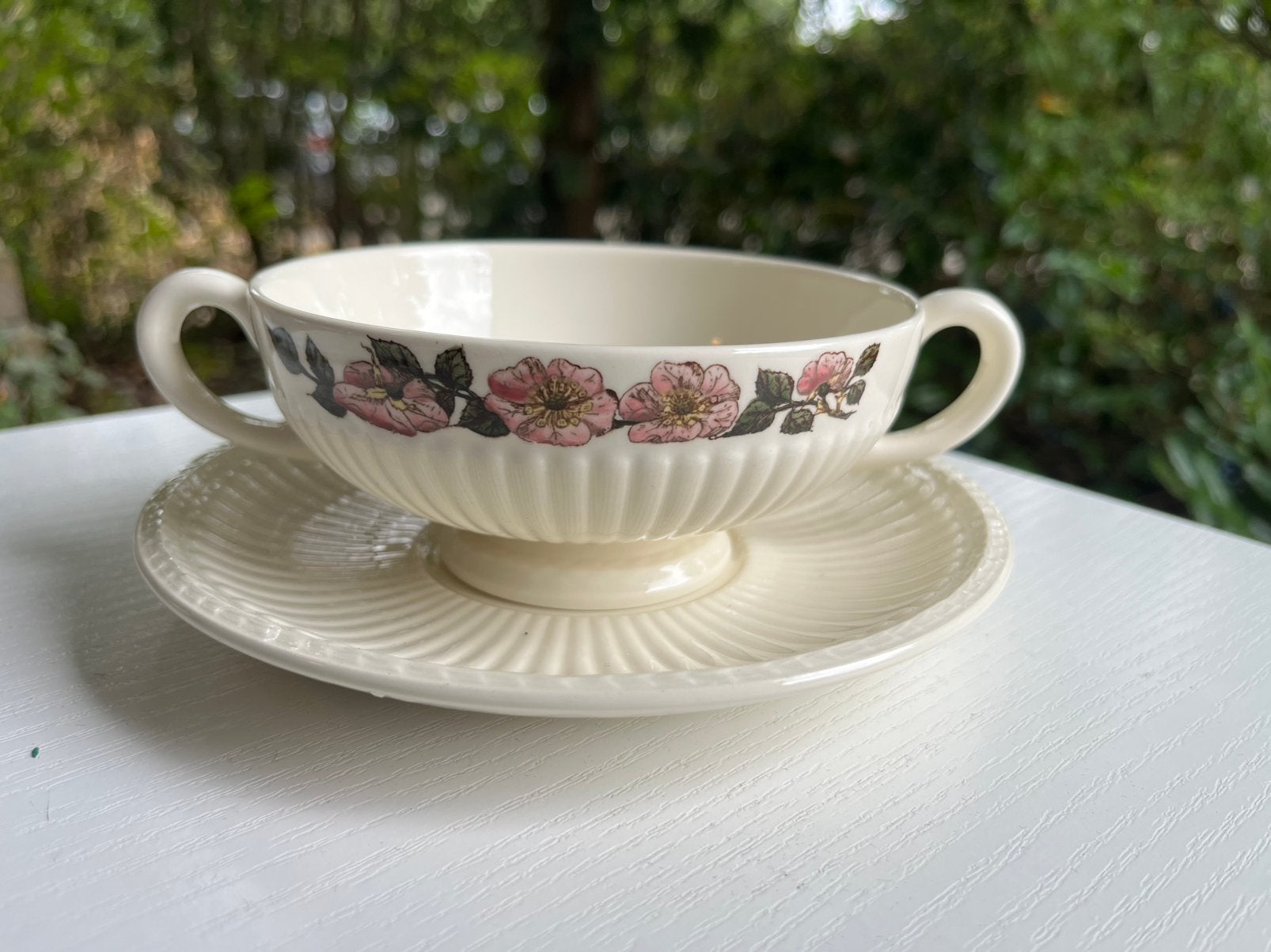 Wedgwood Briar Rose Soepkom met Schotel – Puntgaaf!, Ophalen of Verzenden