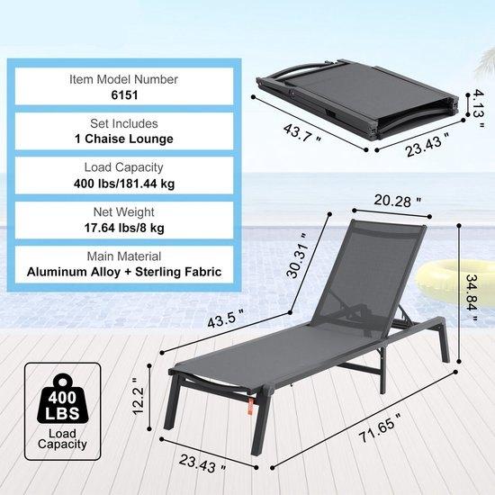 Outdoor Lounge Chair - Buiten Lounge Stoel - Zwembad Chaise, Corvance B.V., Verzenden, Nieuw, Corvancebol@gmail.com