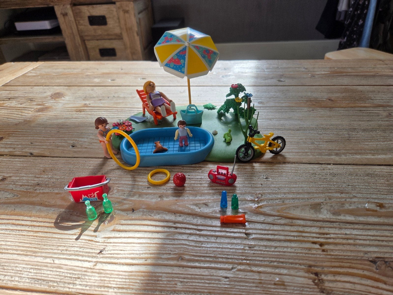 Playmobil Zwembad Set met Figuren en Accessoires, Ophalen of Verzenden, Gebruikt, Complete set