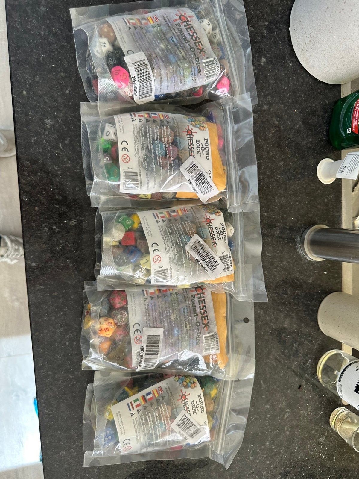 Chessex Dobbelstenen - Pound O Dice 5x, Ophalen of Verzenden, Nieuw, Overige typen