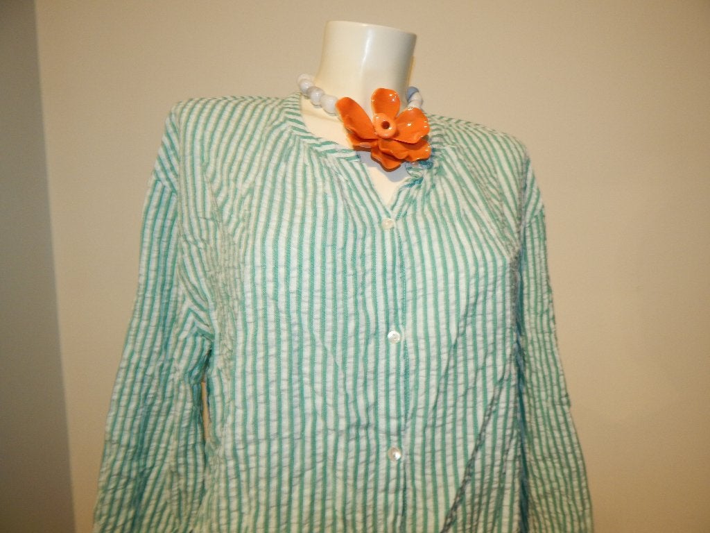 BA&SH blouse groen wit gestreept tijdloos en casual M, Kleding | Dames, Blouses en Tunieken, Maat 38/40 (M), Ophalen of Verzenden