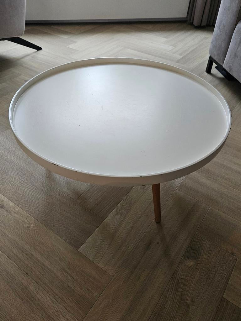GRATIS ophalen salontafel wit hout, Ophalen, Gebruikt, 50 tot 100 cm, Rond