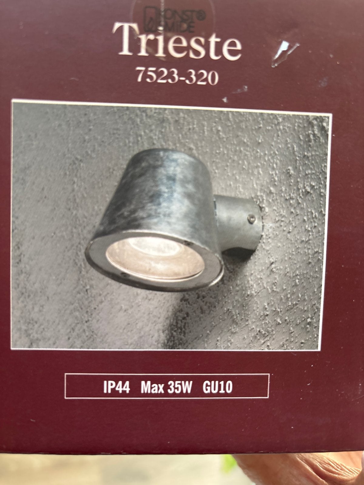 Nieuwe Buitenlamp Trieste 7523-320 - IP44 Max 35W GU10, Overige materialen, Minder dan 50 watt, Wandlamp, Nieuw