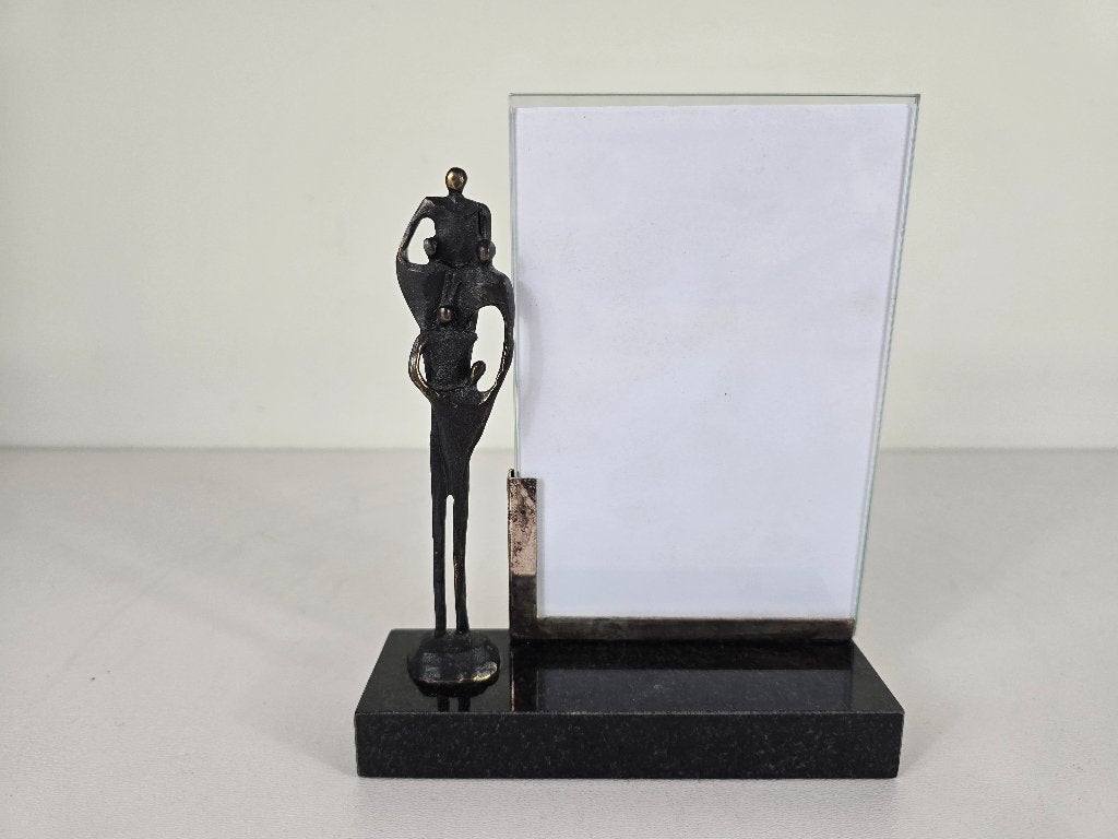 Beeld met fotolijst, legering, glas, verzilverd, Artihove, Ophalen of Verzenden
