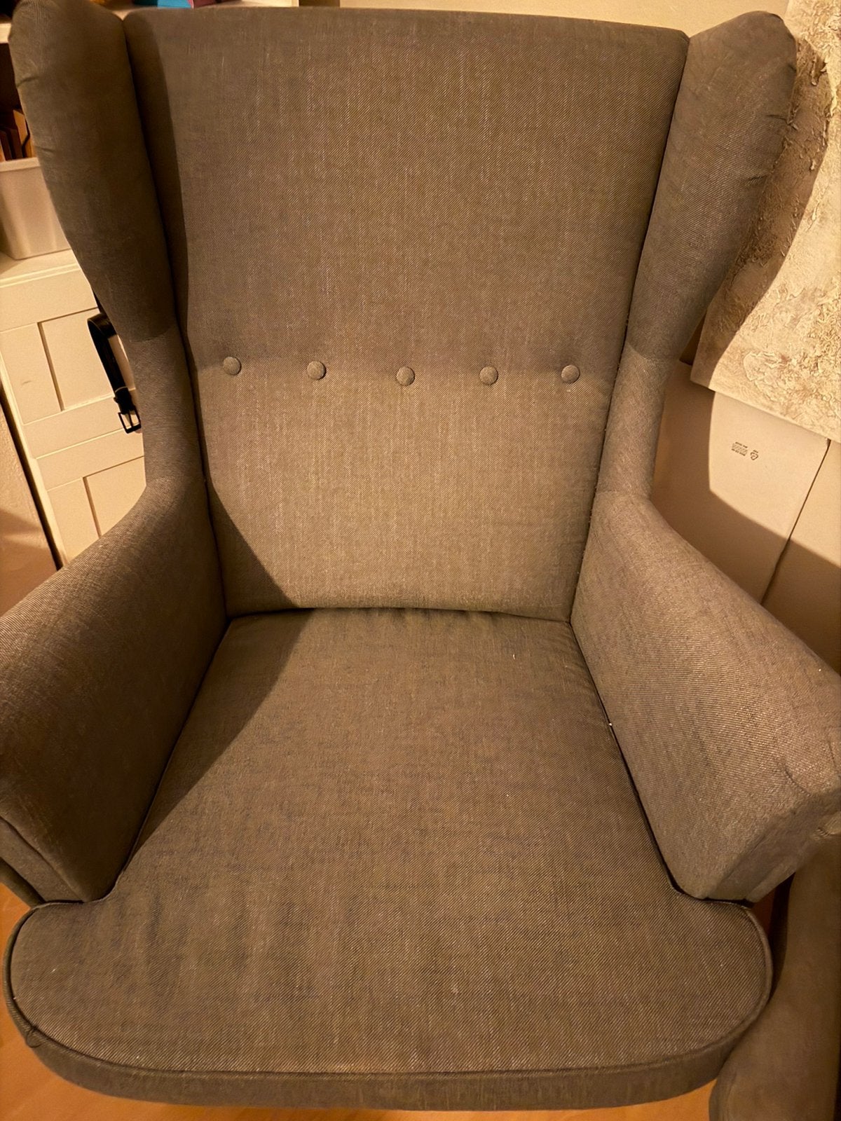 Fauteuil set groot en klein (grijs-antraciet), Gebruikt, 75 tot 100 cm, Ophalen of Verzenden, Stof