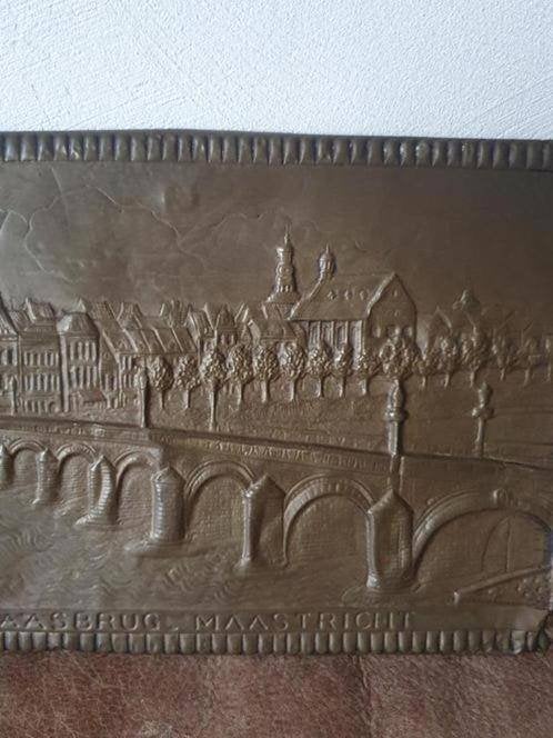 koperen plaat Latoen Maasbrug Maastricht, Antiek en Kunst, Ophalen, Koper