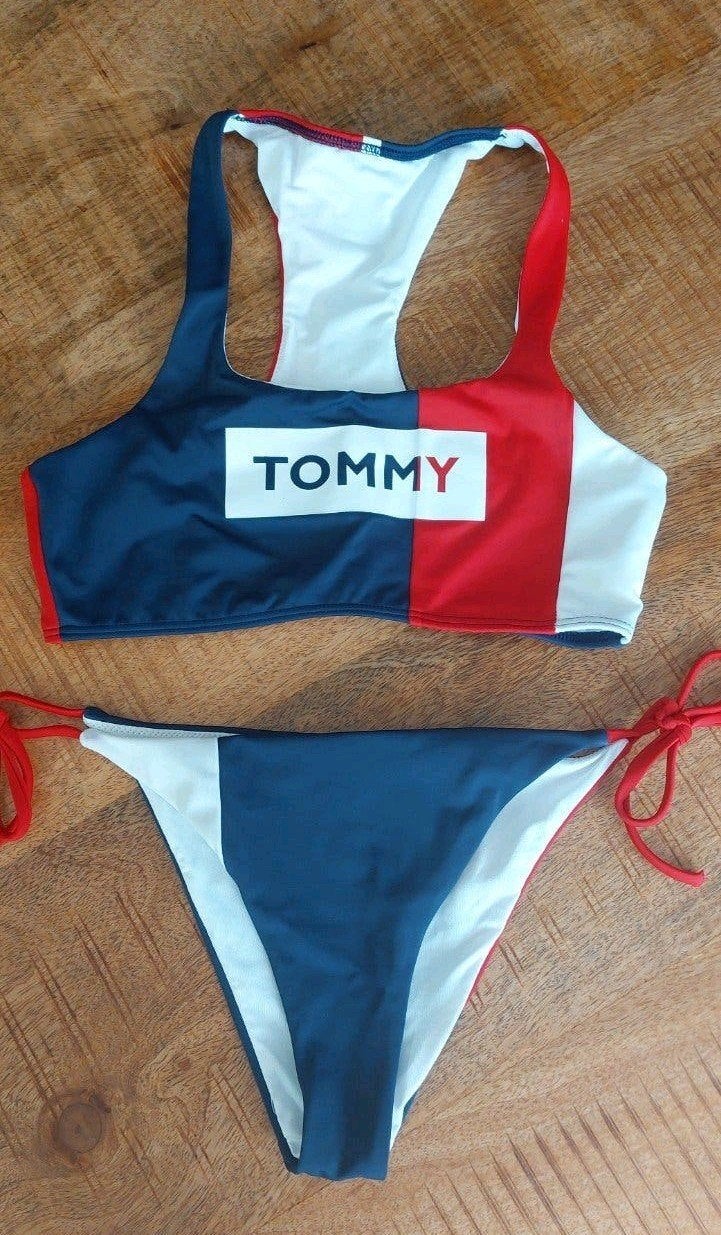 Tommy Hilfiger bikini - rood, wit, blauw maat S, Meerkleurig, Ophalen of Verzenden, Zo goed als nieuw, Bikini