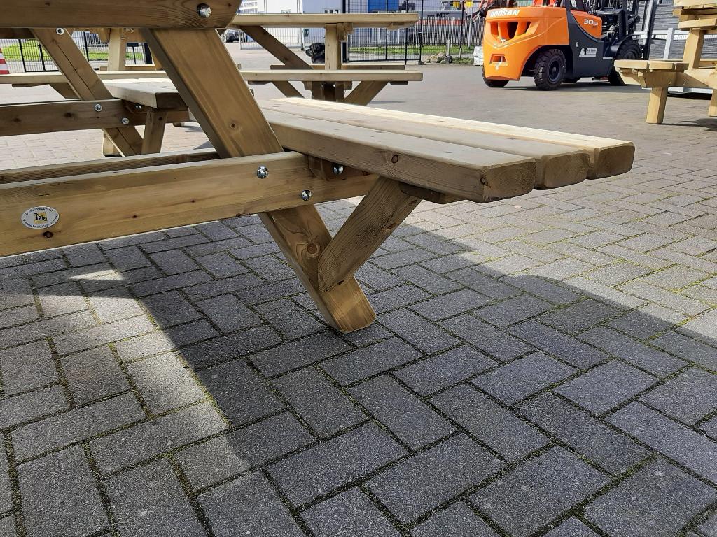 Talen 8 persoons Picknicktafel met open instap!!, Tuin en Terras, Tuinsets en Loungesets, Ophalen, Nieuw, 8 zitplaatsen, Bank