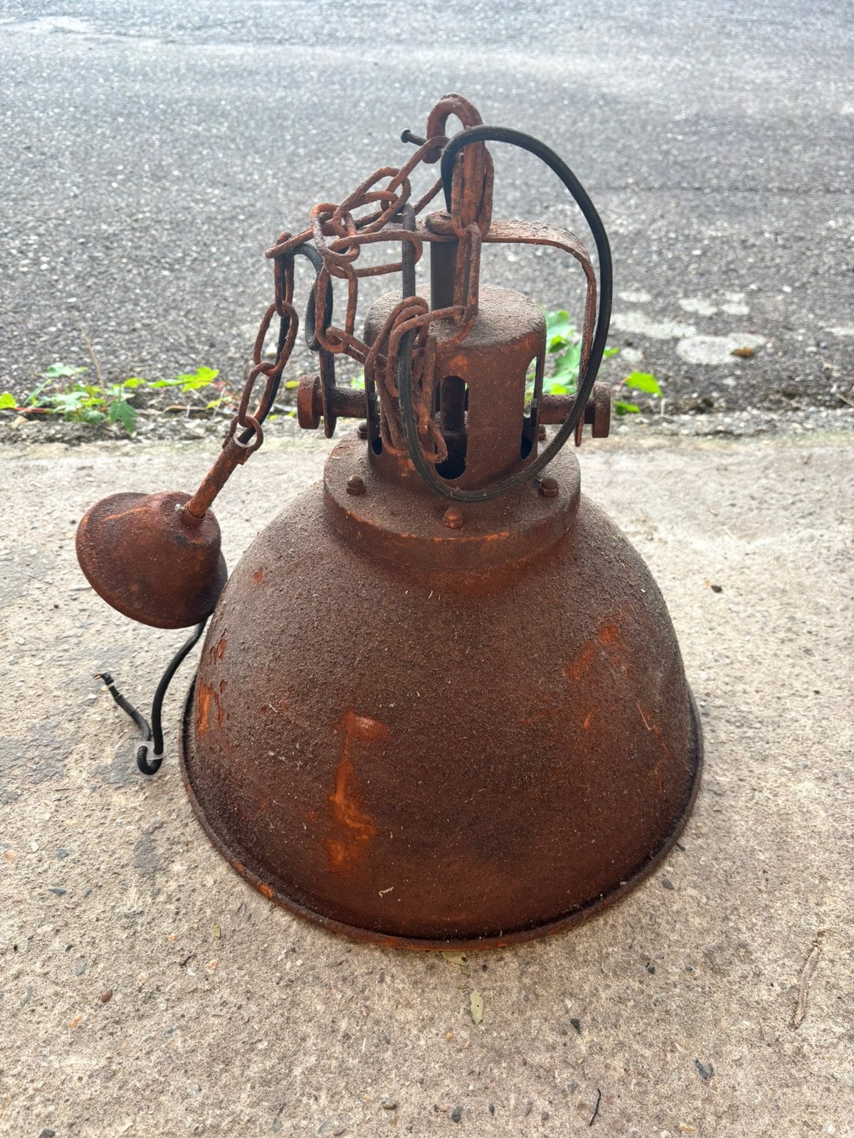 Grote, industriële hanglamp, roest, Ophalen, Gebruikt, E27 (groot), Metaal