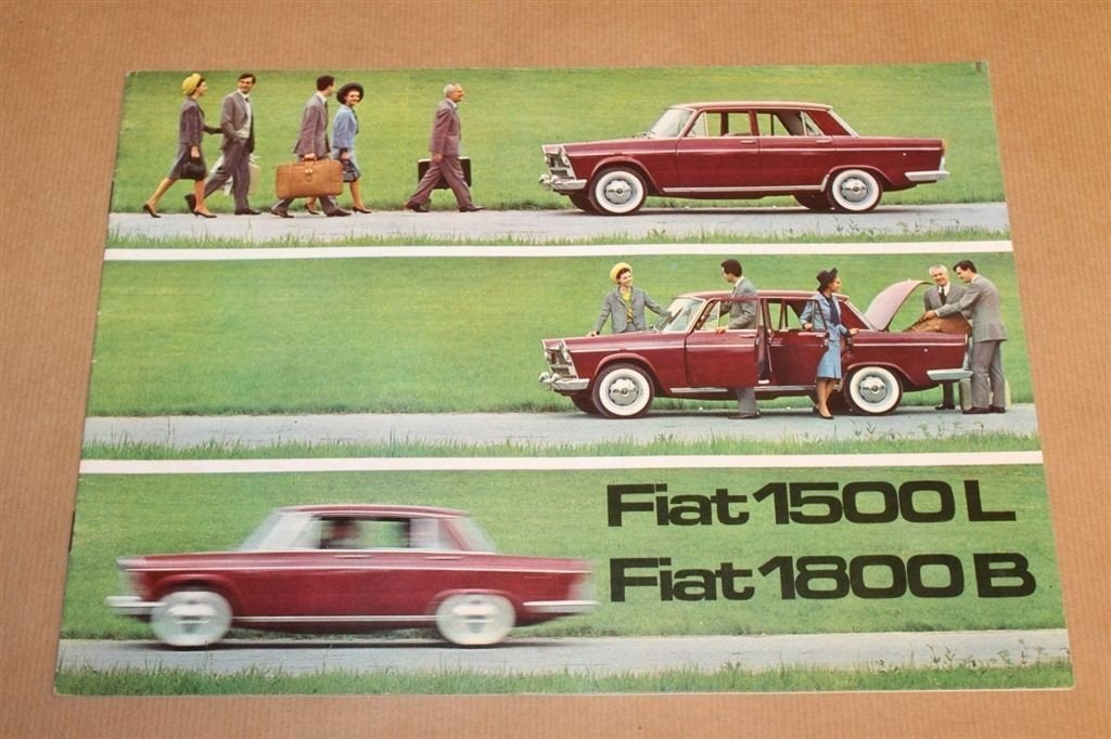 Zeldzame brochure - Fiat 1500 L & 1800 B - 1966, Ophalen of Verzenden, Zo goed als nieuw, Overige merken