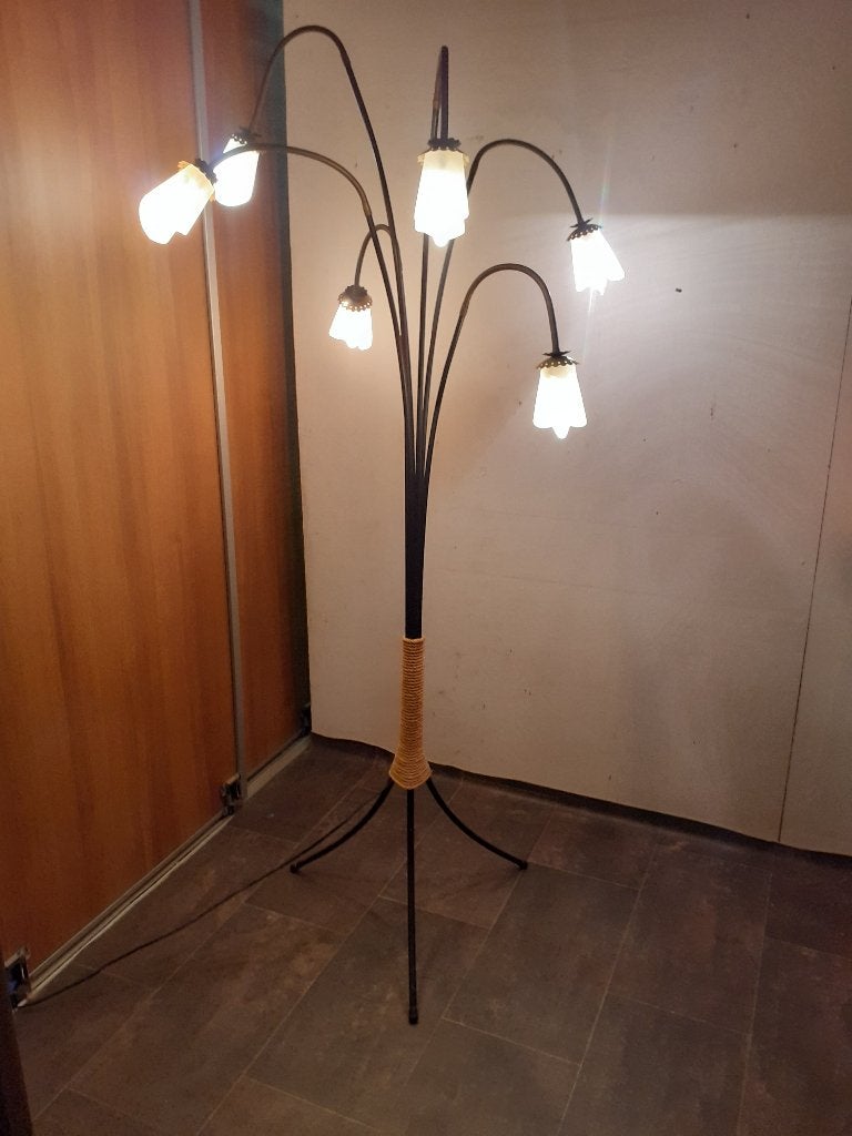 jaren 60 70 design vloerlamp murano glas retro, Huis en Inrichting, Gebruikt, E14 (klein), ?, Glas