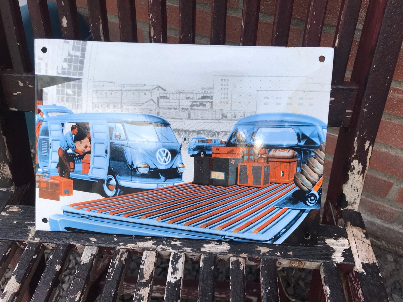 VW T1 emaille reclamebord, Ophalen of Verzenden
