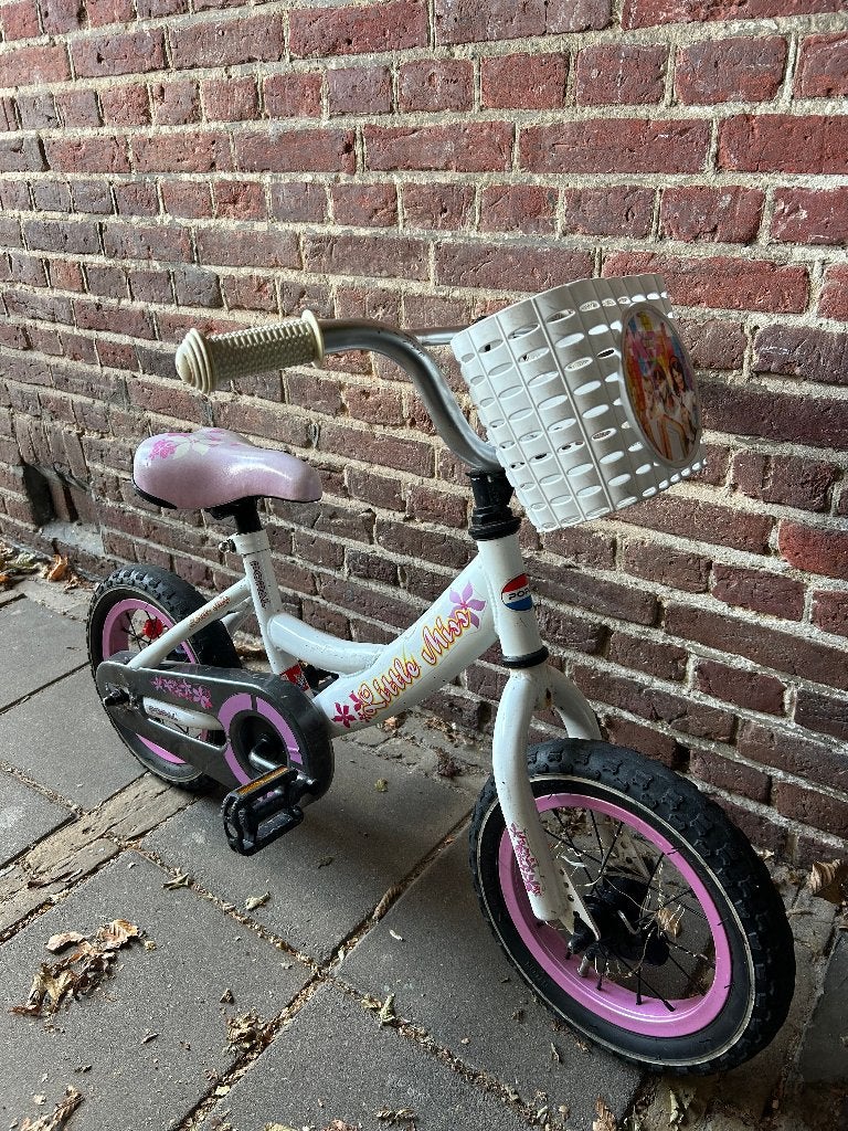 Kinderfiets Popal Little Miss 12 inch, Ophalen, Terugtraprem, Gebruikt, Minder dan 16 inch