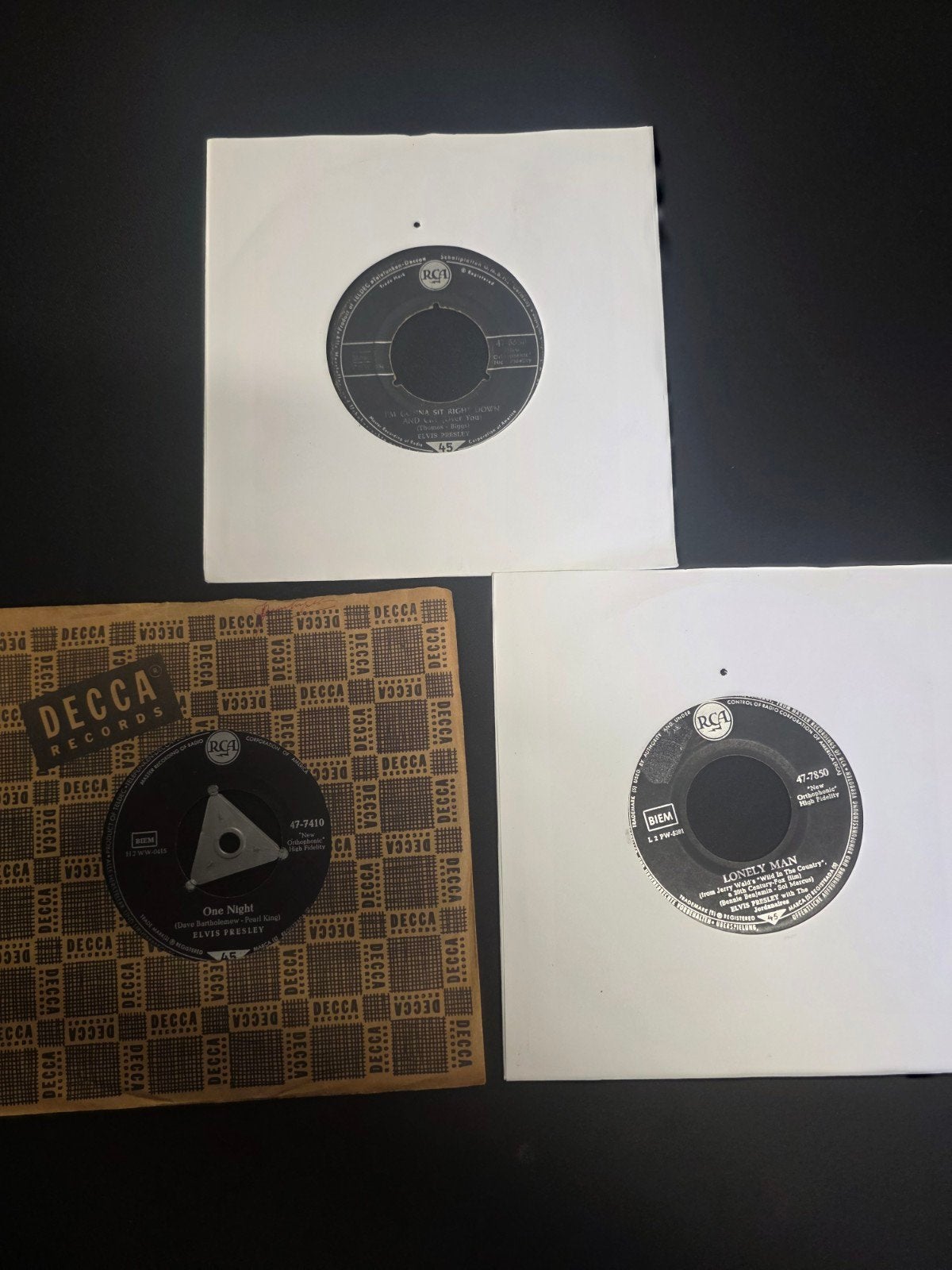 3 singles van Elvis Presley, Cd's en Dvd's, Vinyl Singles, Gebruikt, 7 inch, Ophalen of Verzenden, Pop