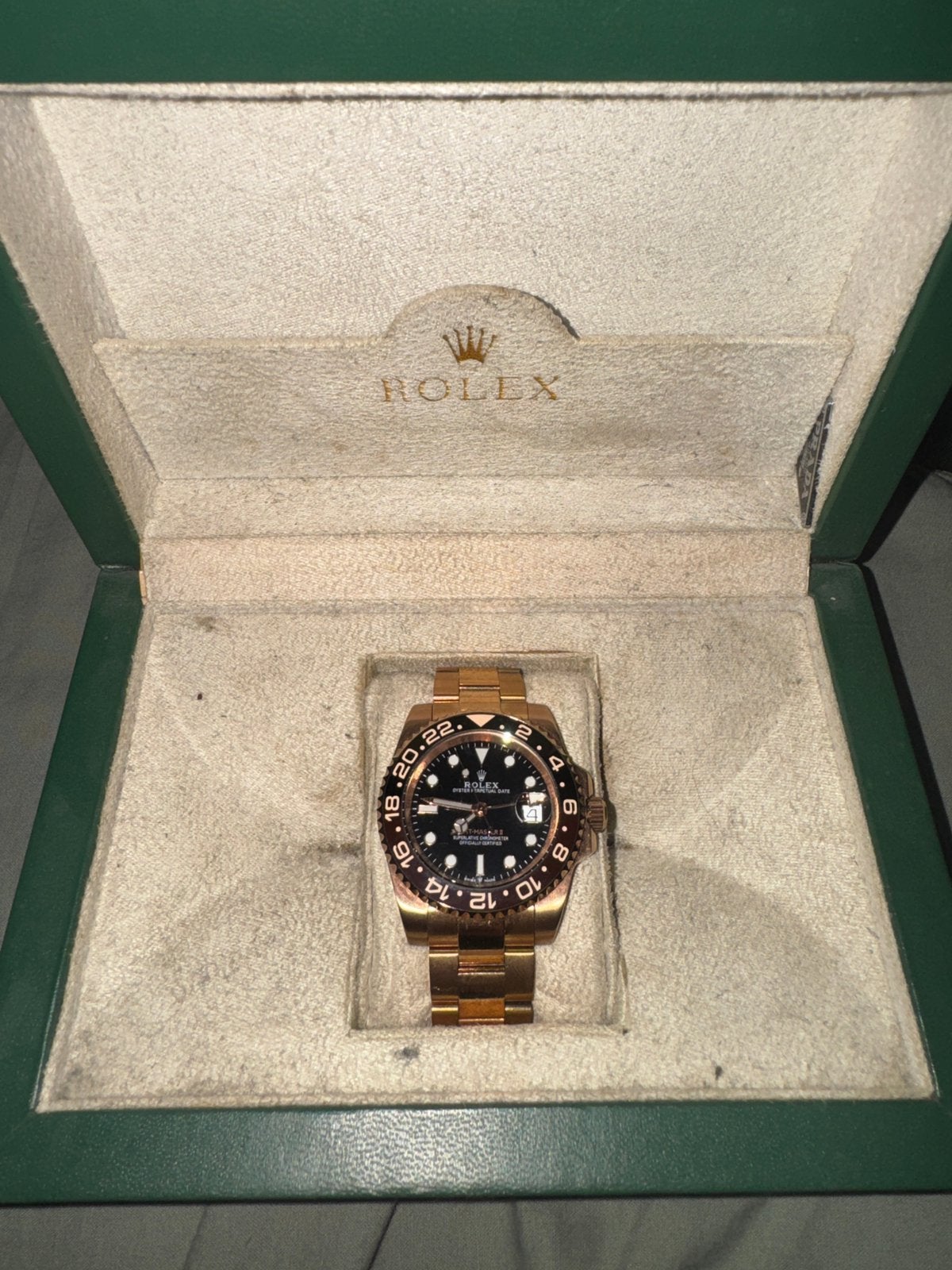 Rolex GMT master ll rose goud, Ophalen of Verzenden, Zo goed als nieuw, Rolex