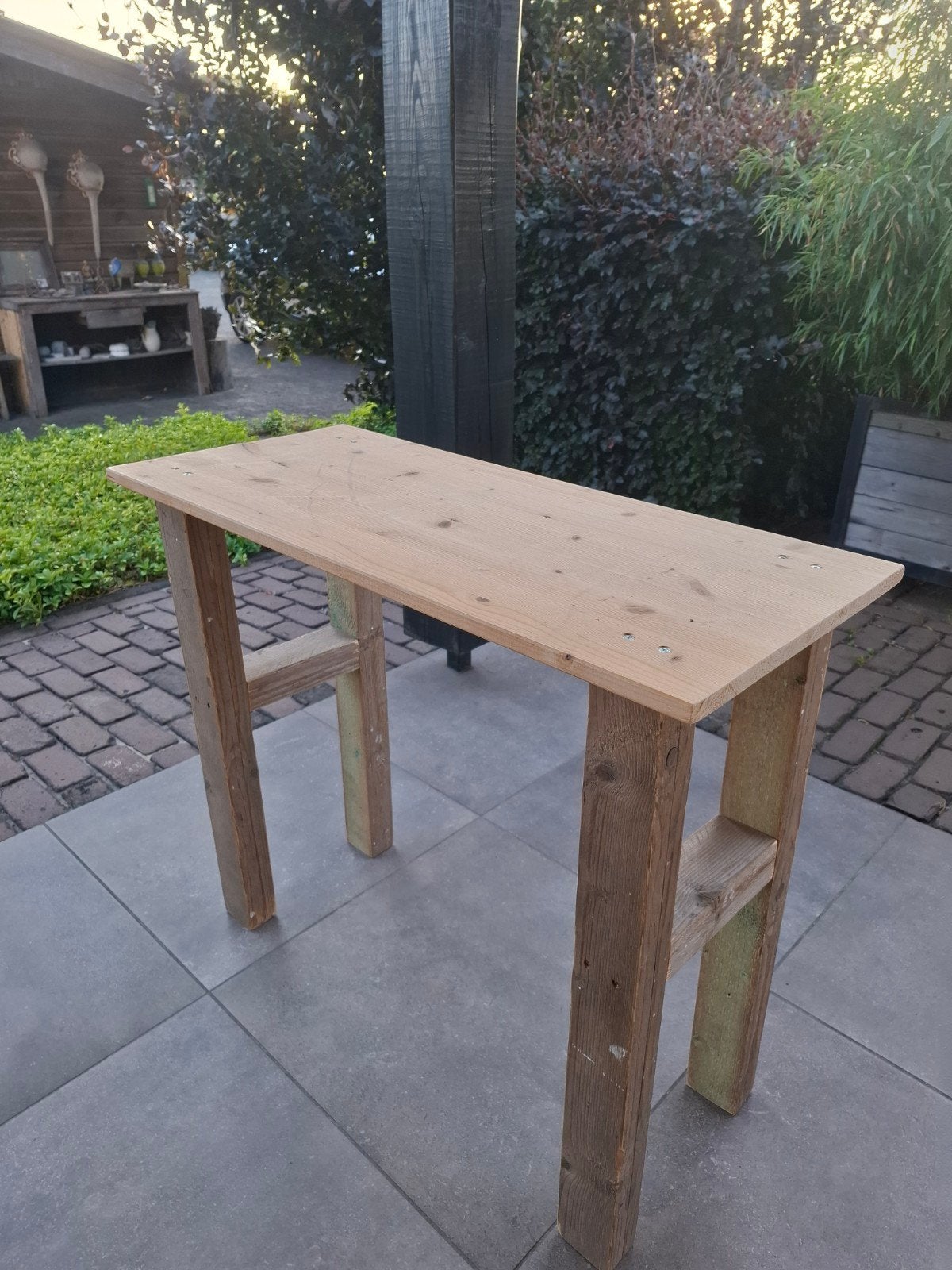 Houten bijzettafel/sidetable van 90x39.5x78 cm, Ophalen, Minder dan 50 cm, Gebruikt, 50 tot 100 cm