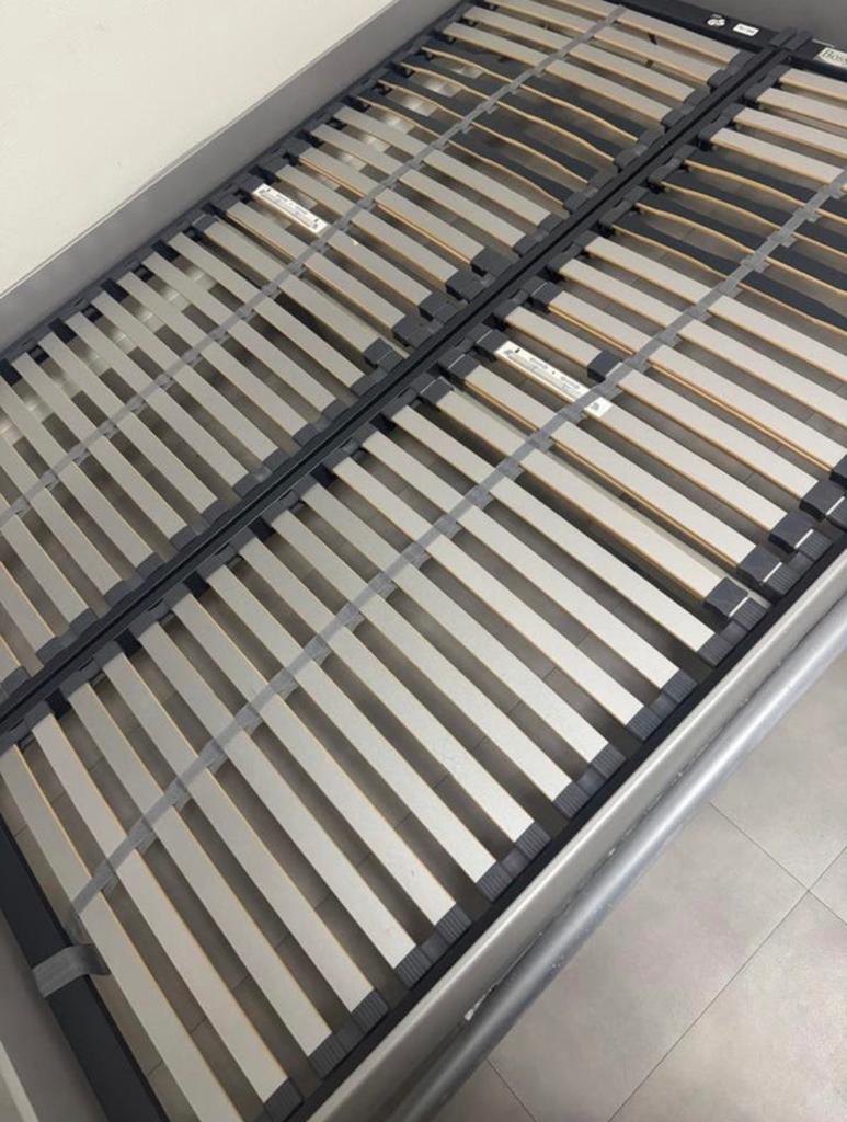Compleet bed met hoofdsteun en matras 140x200, Huis en Inrichting, Slaapkamer | Bedden, Gebruikt, Tweepersoons, 140 cm, Hout, Ophalen