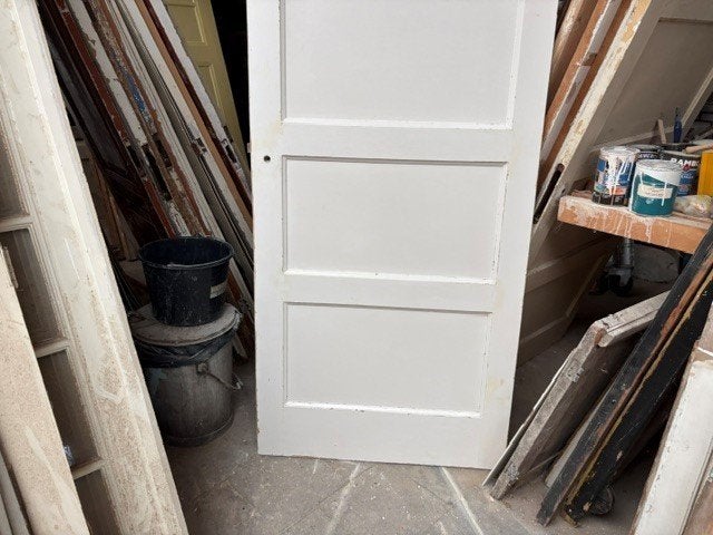 Extra brede originele Bruynzeel stompe paneel binnendeur., Ophalen, Gebruikt, Wit, Vintage