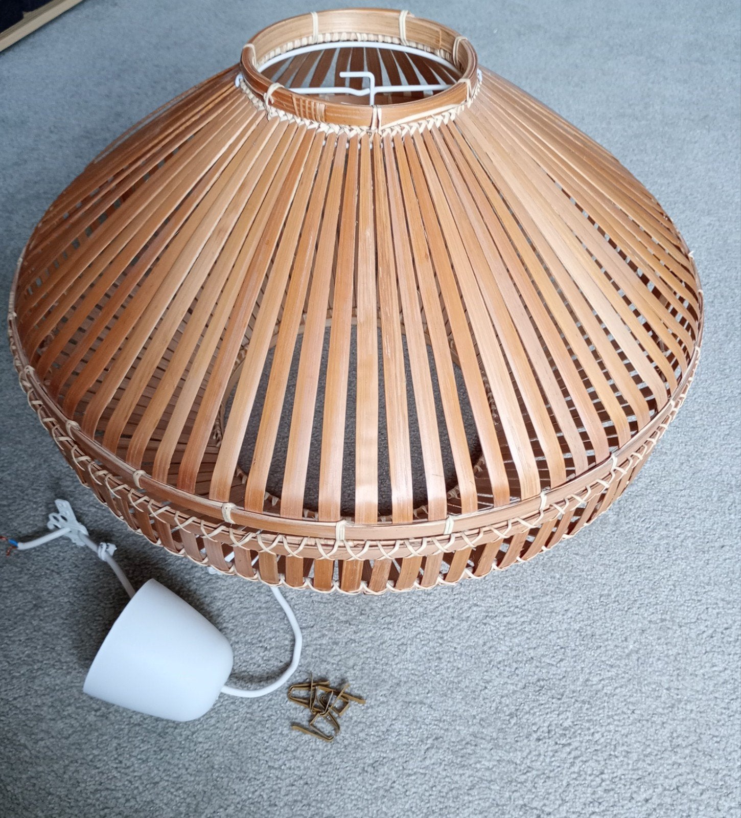 bamboe hanglamp ikea, Huis en Inrichting, Ophalen, Zo goed als nieuw, Rond, Hanglamp