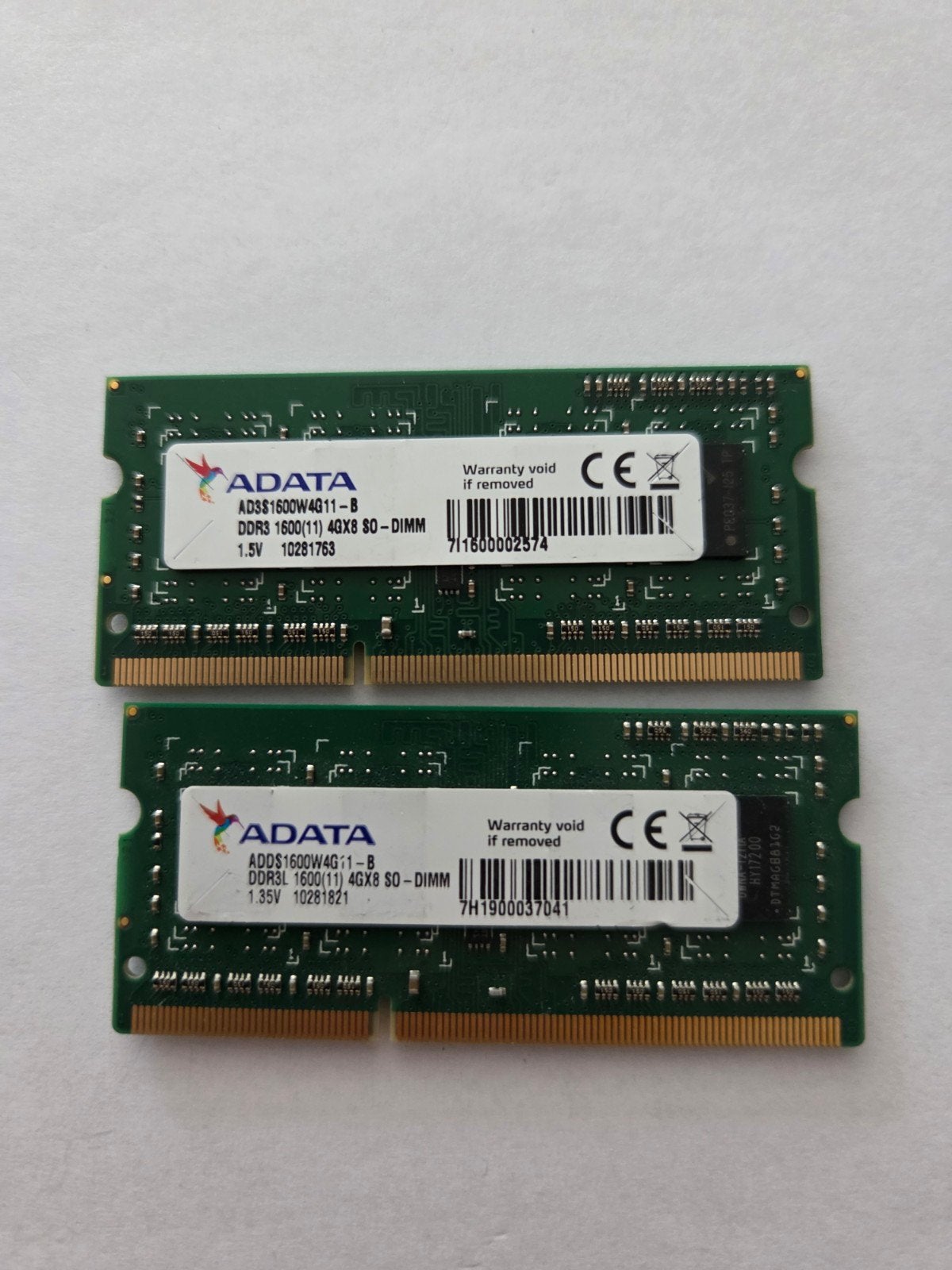 ADATA 2x 4GB DDR3L 1600MHz SO-DIMM RAM Geheugen, Computers en Software, RAM geheugen, Gebruikt, 8 GB, DDR3, Ophalen of Verzenden