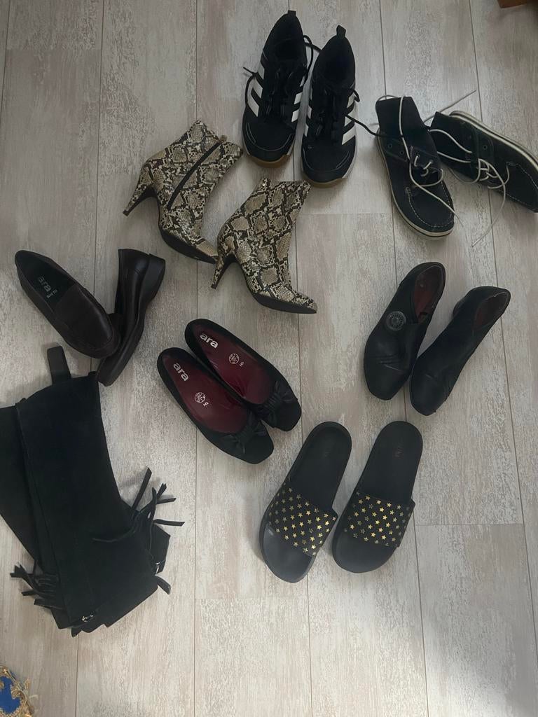 Schoenen 37, 38.5 en 39 Tommy Hilfiger, Ara timberland, Zwart, Overige typen, Ophalen of Verzenden, Zo goed als nieuw